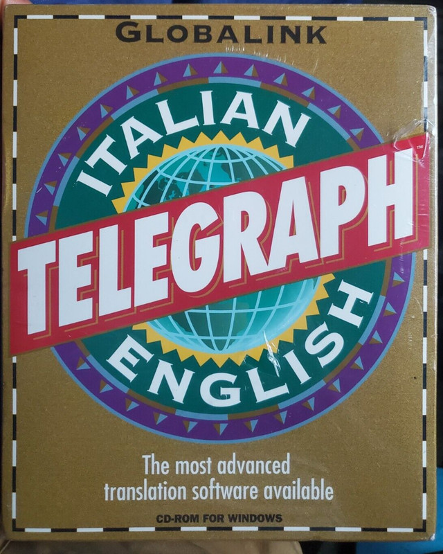 GLOBALINK TELEGRAPH ITALIAN/ENGLISH TRANSLATION SOFTWARE FOR WINDDOWS
