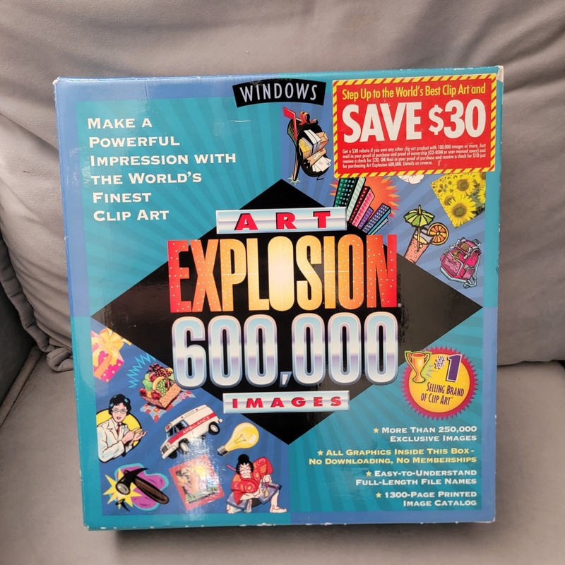Art Explosion 600,000 Images Clip Art Software 29 CDs Windows. New Open Box