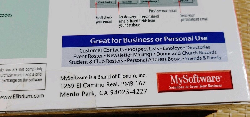 Vintage MySoftware My MailList & AddressBook Software NOS Windows 95 98 2000 XP gallery