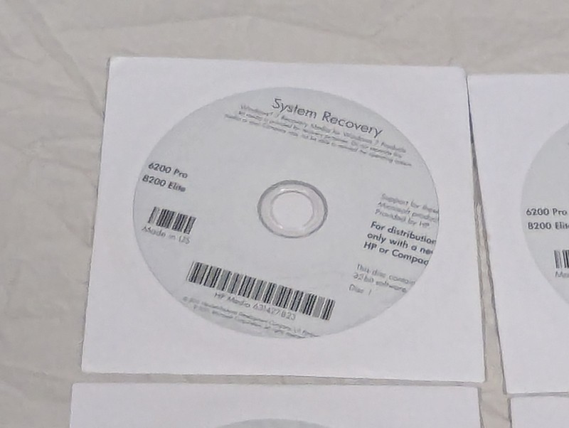 HP Windows 7 Pro 32-bit System Recovery Discs, Elite 8200 Pro 6200, No Key gallery