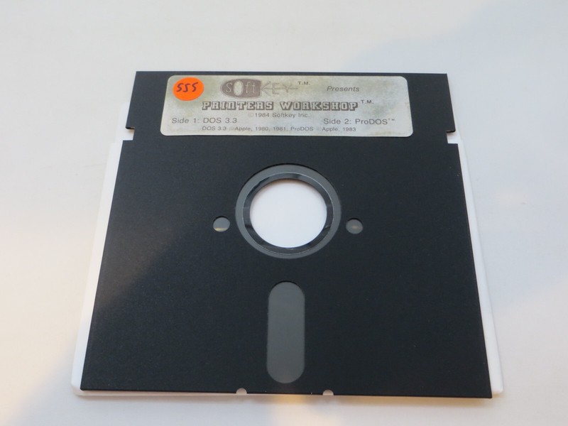 Apple 5.25″ Floppy Disk SOFTKEY PRINTERS WORKSHOP DOS 3.3 / ProDOS program disc