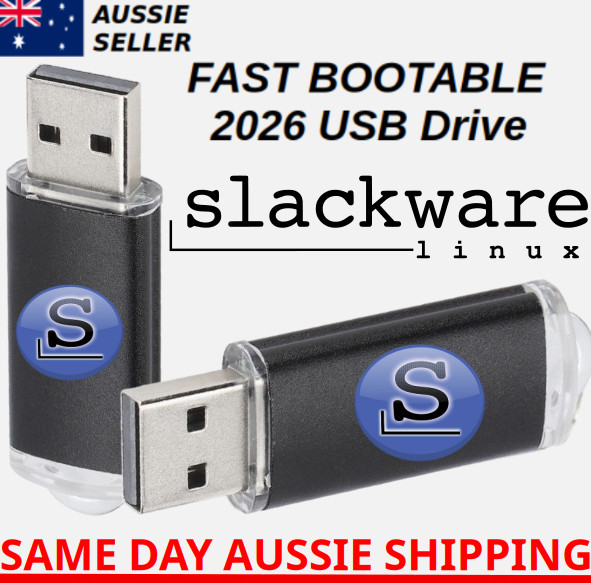 Slackware Linux Latest Version Australian Shipping Bootable USB Flash Drive Fast