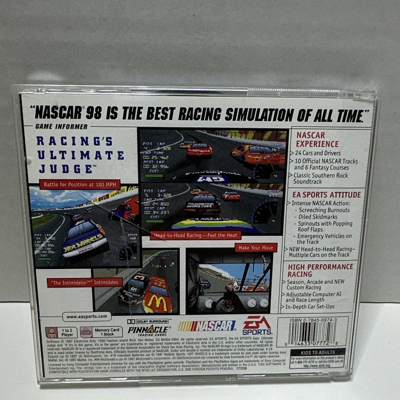 EA Sports NASCAR 98 Racing Game Sony PlayStation 1 CD English SLUS-00521 gallery