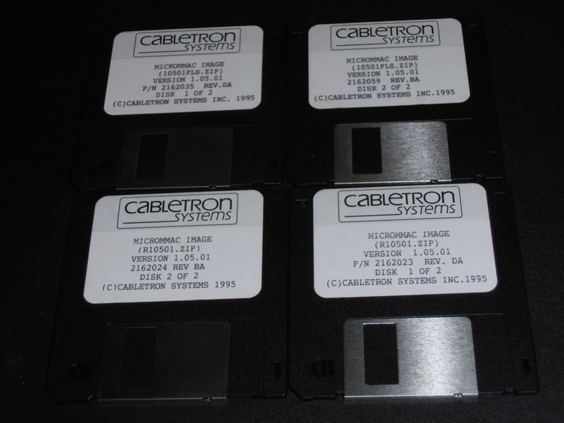 Cabletron Systems Micrommac Image, Set of 4 Floppy Discs. Ver. 1.05.01 (1995)