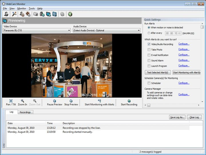 WebCam Monitor Turn Your PC and Camera Into a Video Security and Surveillance