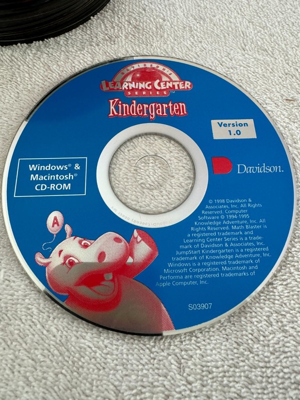 Davidson’s Learning Center Series Kindergarten – 1998 Win/Mac
