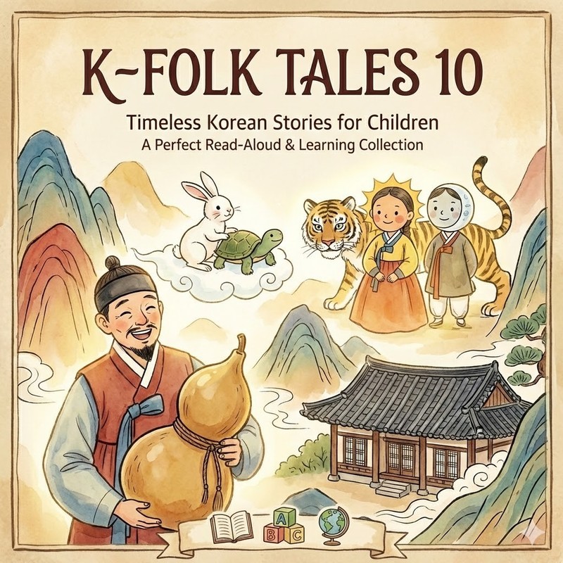 Learn Korean Folktale USB: Bilingual PDF (Eng & Kor) + English Video Story Hangu