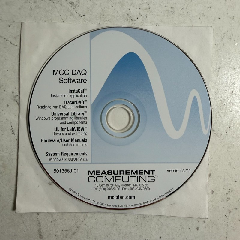 MCC DAQ 194335A-01 (DC) Version 5.72 Quick Start Guide Software