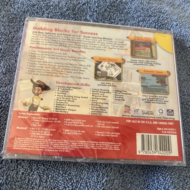 Disney Learning CD-ROM 2nd Grade Ages 6-8 (Buzz Lightyear) NEW / SEALED gallery