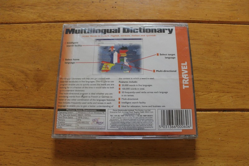 Focus Essential Multilingual Dictionary Windows CD-ROM Language Learning PC gallery