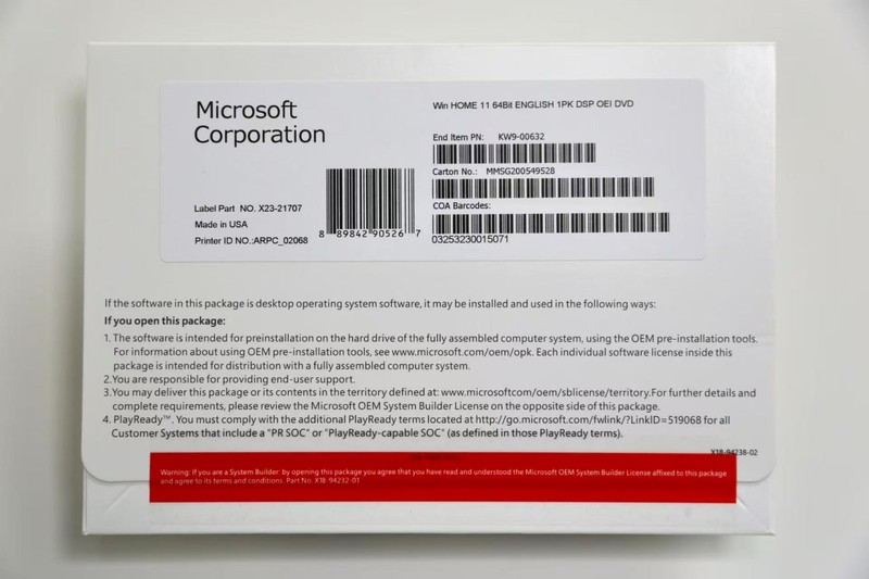 Windows 11 Home 64-Bit DVD with Product Key New Sealed + Free shipping++