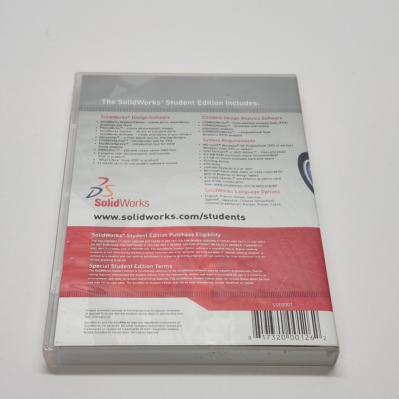 SolidWorks 2006-2007 Student Edition with COSMOS & DWG Editor - Complete w/ Seri gallery