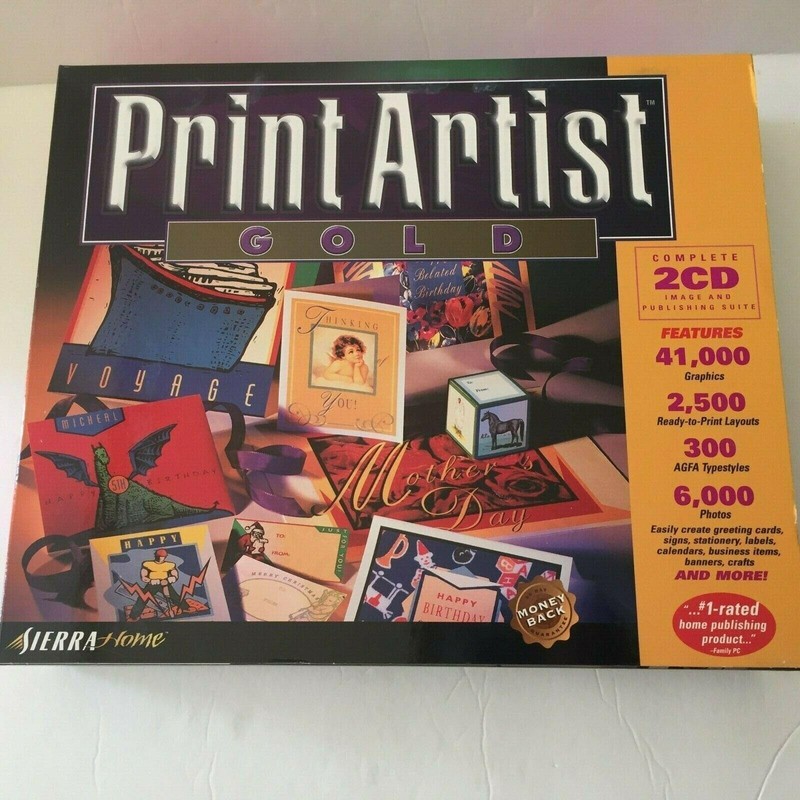 Print Artist Gold Vintage Image & Publishing Suite Windows 95 Macintosh