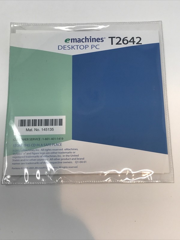 eMachines Restore CD T1980 Version 1.1 2 Disc Set Recovery Software B1 gallery