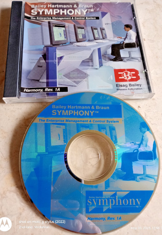 BAILEY HARTMANN & BRAUN SYMPHONY HARMONY REV 1A PC ROM DISC ELSAG