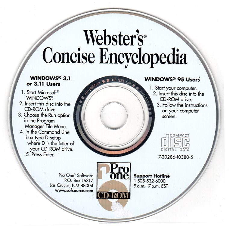 Webster’s Concise Encyclopedia (PC-CD-ROM, 1996) for Windows – NEW CD in SLEEVE
