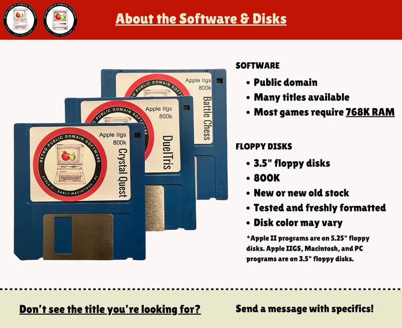 Apple IIgs Games on Floppy Disks: Retro / Vintage Software - Public Domain 🍎➕🍏 gallery