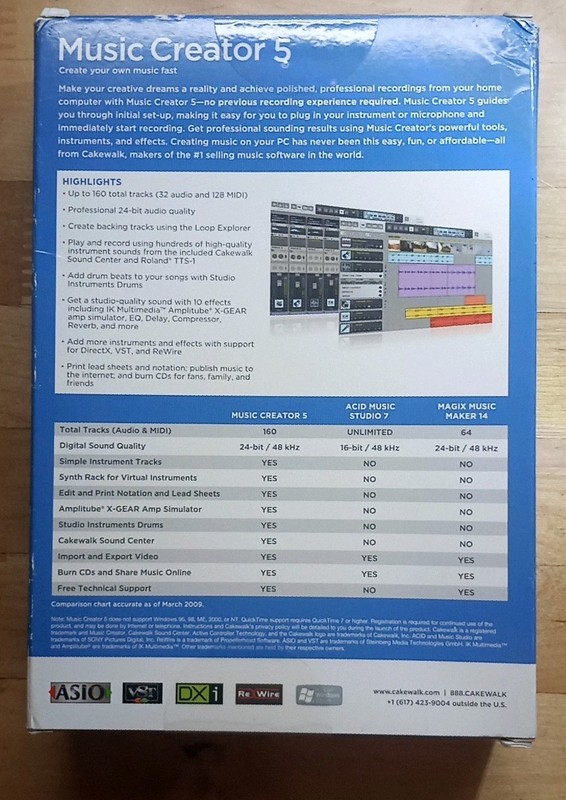 Music Creator 5 / Cakewalk By Roland PC Brand New SEALED Home Recording Software gallery