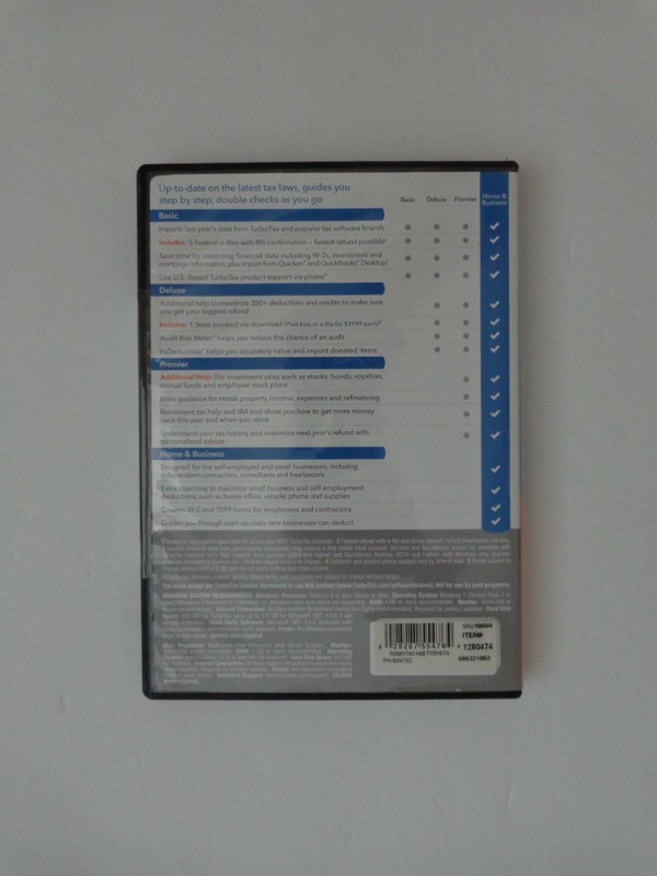 2018 Turbotax Home & Business Federal & State CD PERSONAL & SMALL BUSINESS gallery