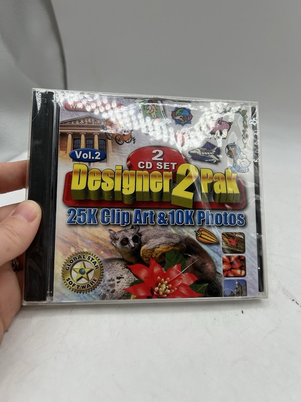 Windows 98 Designer 2 Pak CD-ROM 2 CD Set, 25K Clip Art & 10K Photos SEALED