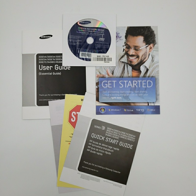 Samsung System Recovery Media Windows 7 DISC and USER GUIDE for 300E 305E Series