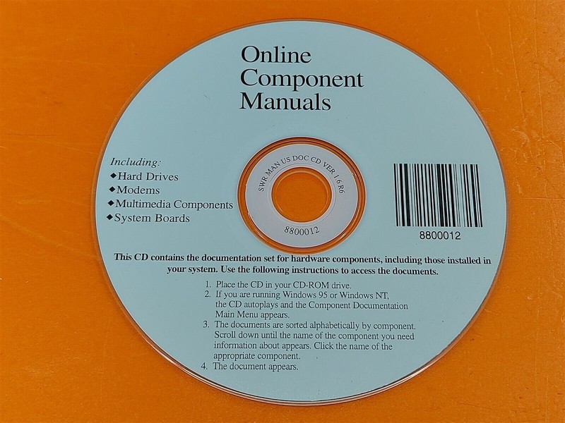 ⭐️⭐️⭐️⭐️⭐️ PC Software CD Disc Online Component Manuals