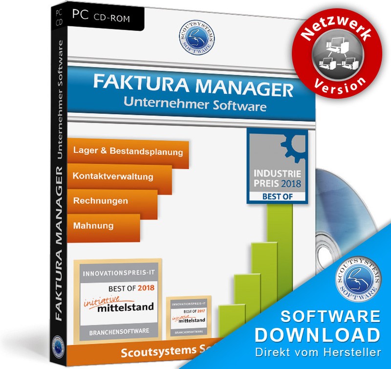 Invoice program, invoice, invoice software for 10 PC network, server client