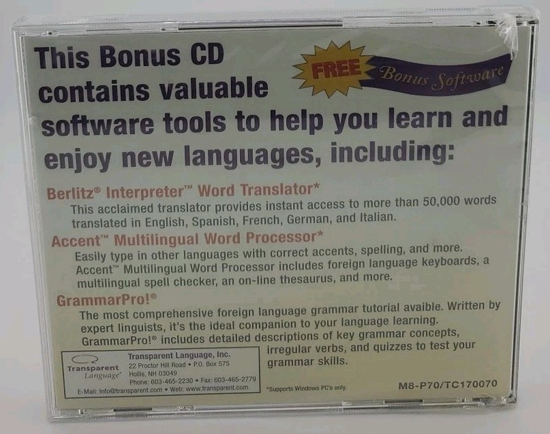 Transparent Language Bonus CD CD-Rom Software *Brand New* gallery