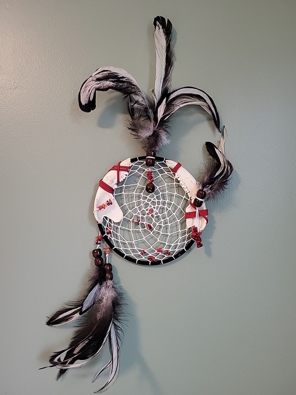 Taxidermy Bone Dream Catcher Skull Oddity Skeleton Beads Gems Crystals
