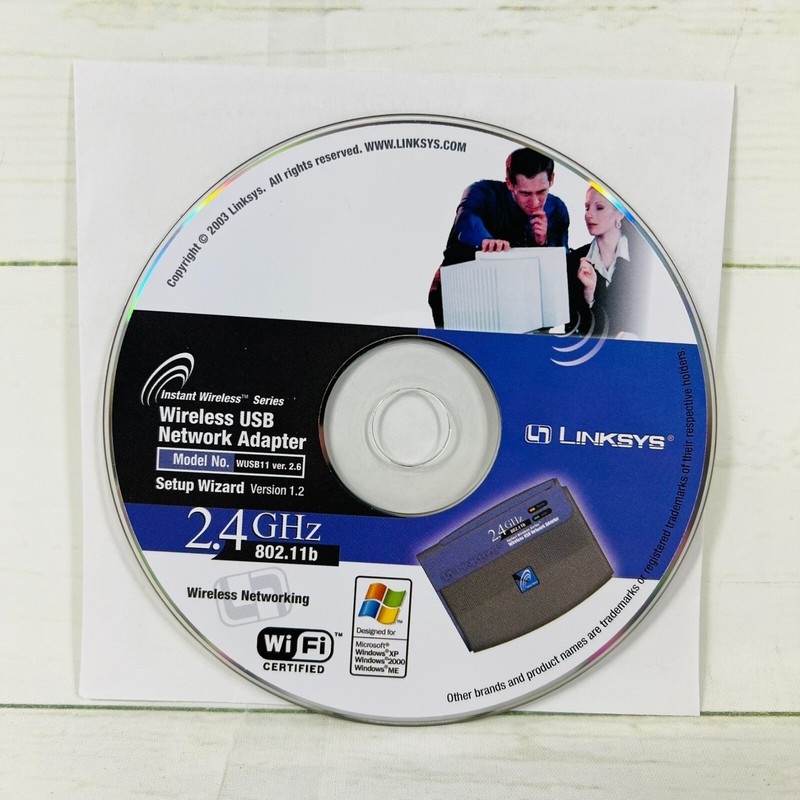 Linksys Wireless USB Network Adapter Setup Wizard WUSB11 v2.6 2.4GHz 802.11b