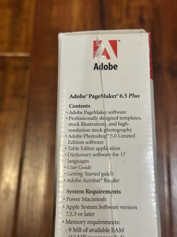 Vintage 1999 Adobe PageMaker 6.5 Plus Upgrade for Mac Macintosh - New & Sealed! gallery