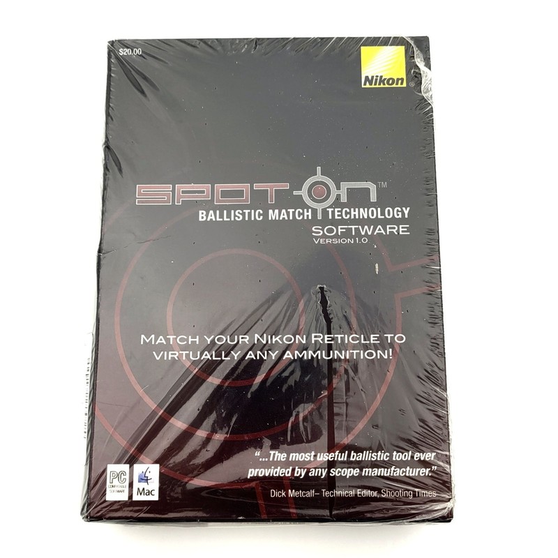 Nikon Spot On Ballistic Match Technology Software for PC & Mac Version 1.0 New