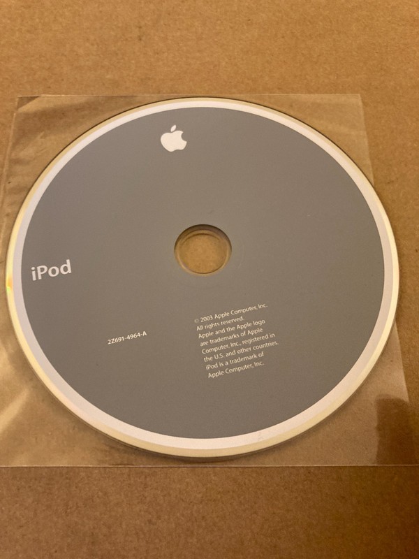 Vintage Apple iPod Installation Software CD-ROM (2003) – 2Z691- 4964A