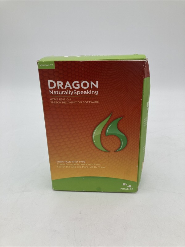 Dragon Naturally Speaking Home Version 12 Speech Recognition Software w Head Set