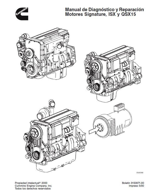 Cummins ISX QSX QSX15 Service Diagnóstico y Reparación Espanol Repair Manual CD