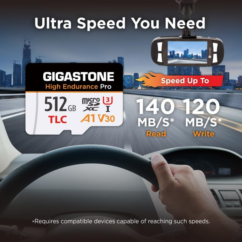 [5-Yrs Free Data Recovery] 512GB Micro SD Card, TLC High Endurance Pro, Speed u gallery