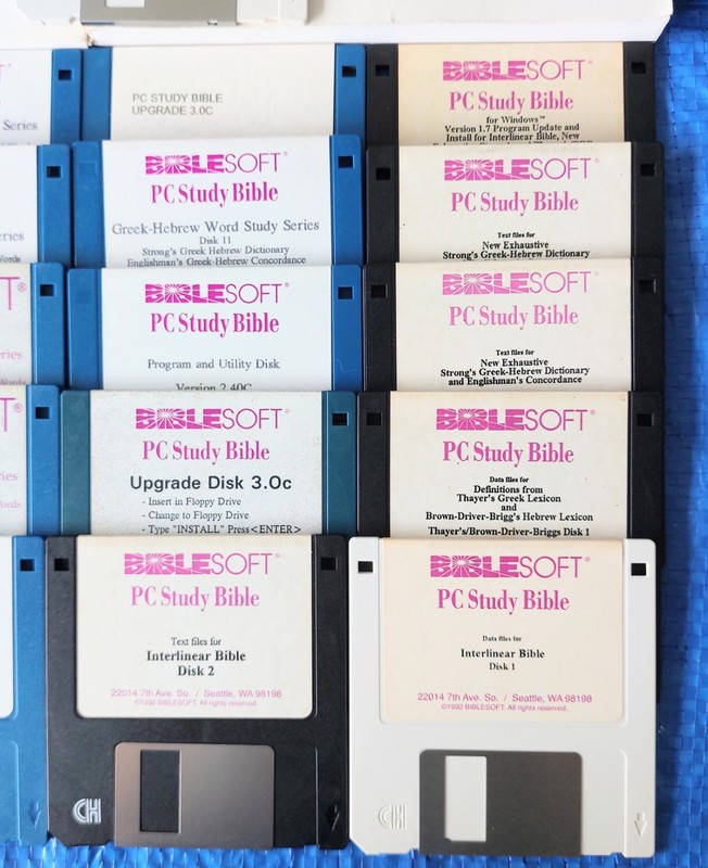 BIBLESOFT PC Study Bible Verses Hebrew 1992 DOS Floppy Disk 3.5" Lot Of 21 Rare gallery