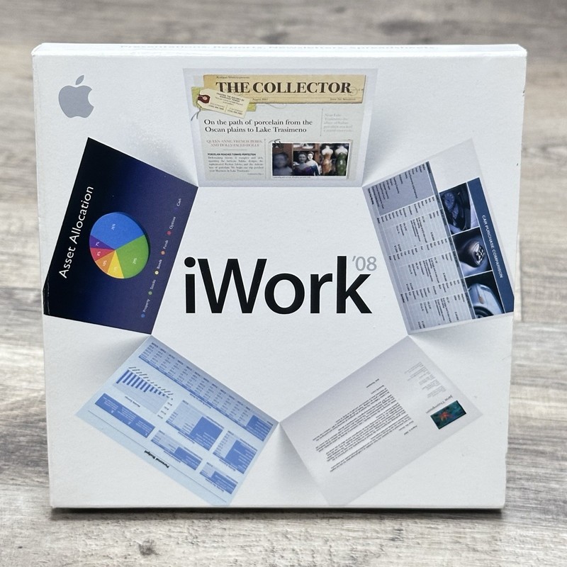 Apple Mac iWork 08 Ver 8.0.2 Box Set -Mac OS X v10.4.10 Or Later iLife 08 Recom