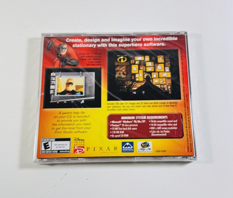 The Incredibles PC-CD ROM Print Studio Disney Pixar Sealed ML363 gallery