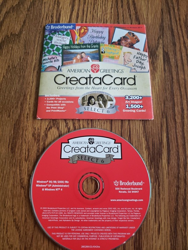 American Greetings CreataCard by Broderbund CD-ROM 2002 Windows 95/98/ME/2000/XP