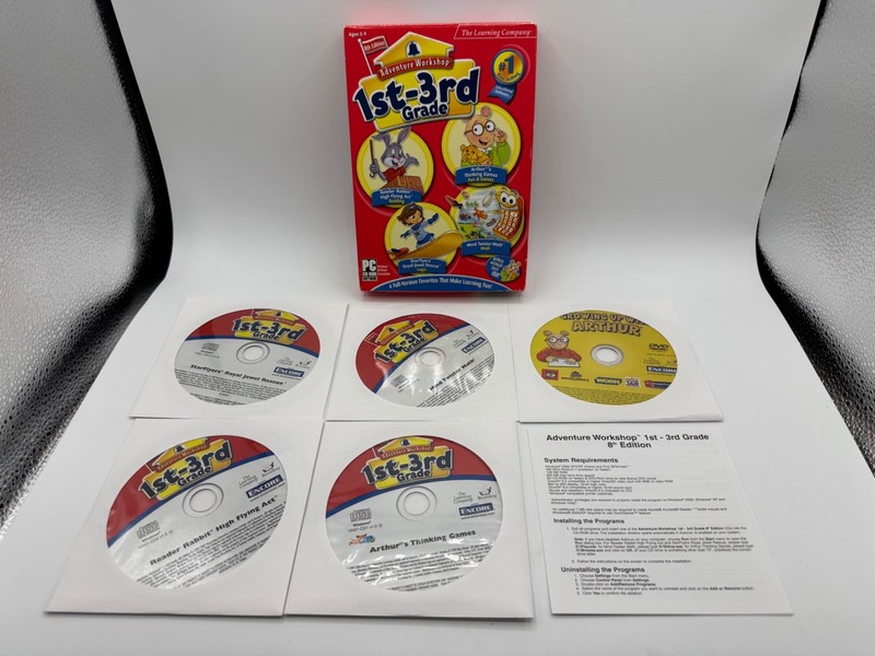 Adventure Workshop 1st-3rd Grade 8th Edition Box PC CD-Rom Bonus DVD