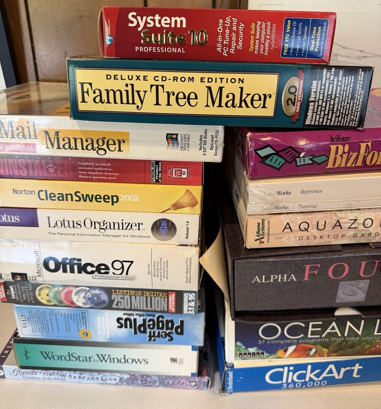 Computer programs lot Family Tree Microsoft Office Alpha Four Click Art Lotus gallery