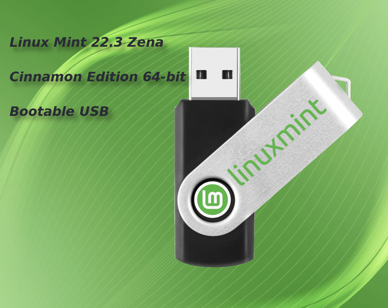 Linux Mint 22.3 Zena Cinnamon Edition 64bit Bootable/Live / Repair USB Drive LTS