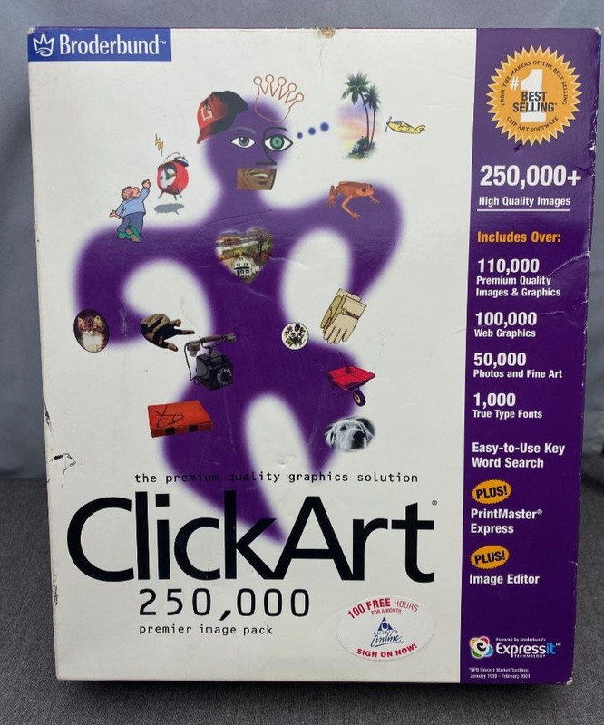 2001 Broderbund CLICKART 250,000 Premier Image Pack – Brand New and SEALED