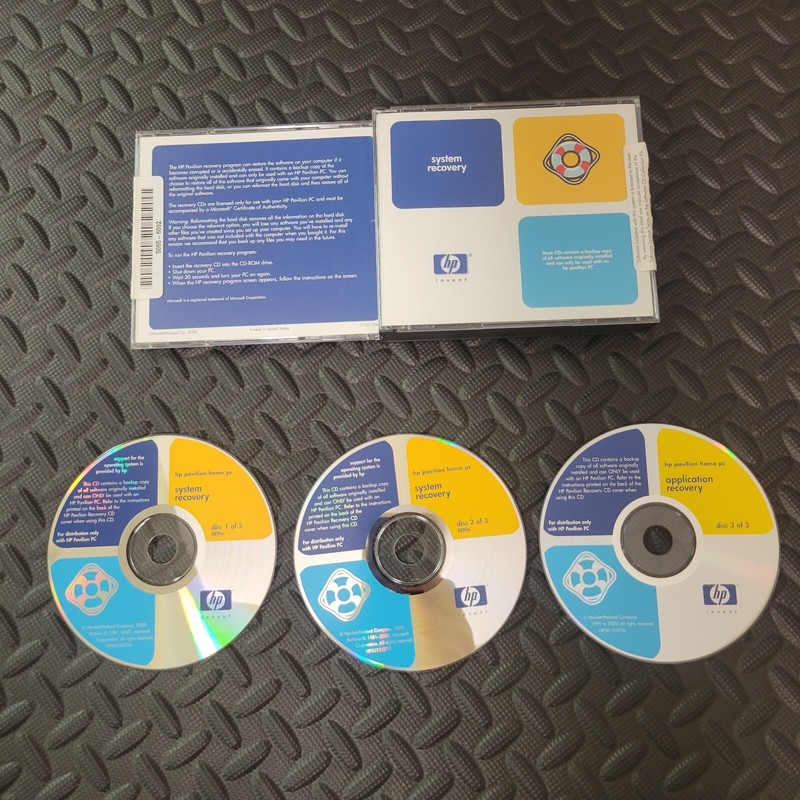 HP Pavilion Home PC System Recovery Software 3 CD Set 5185-1746 ~ 5065-6002