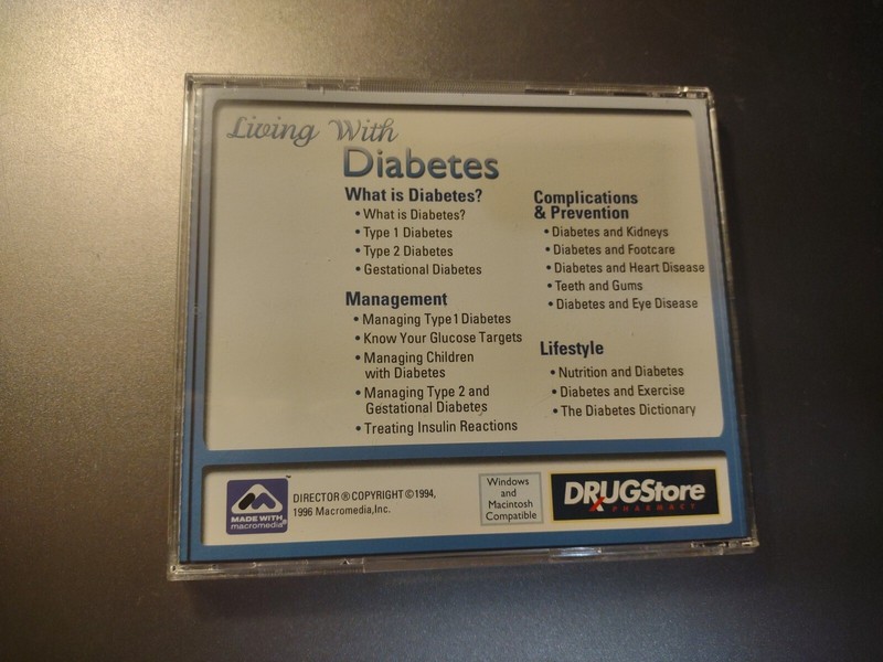 living with diabetes drugstore pharmacy CD-ROM Mac And Windows Compatible 1996 gallery