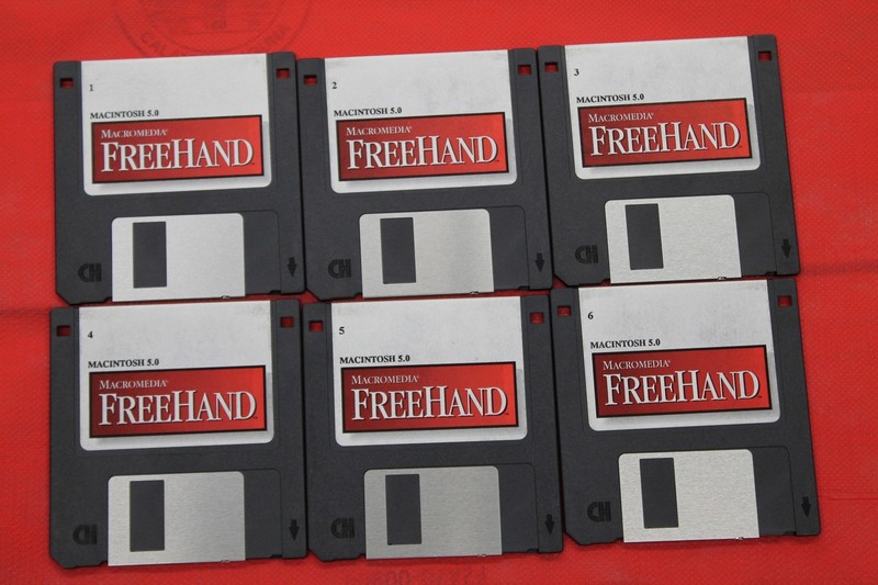 Macromedia Freehand 5.0 1-6 3.5″ Floppy Disk Disc Software Apple Mac