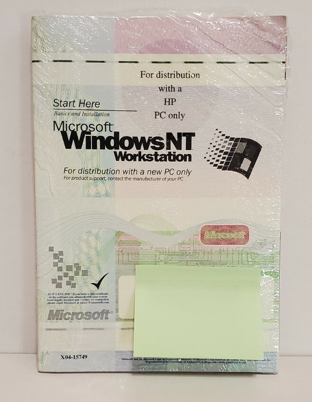 Microsoft Windows NT Workstation: 1-2 Processor Edition NOS New/Sealed with Key