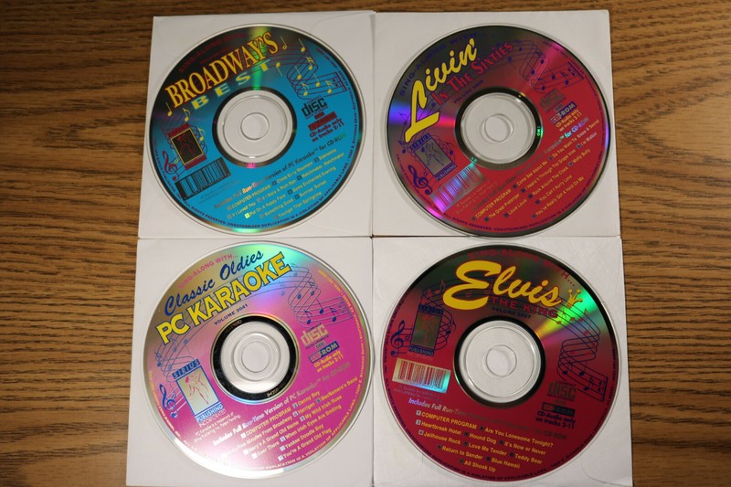 PC Karaoke CD-Rom PC Lot of 4 - Sirius 1993 Sing-along with Elvis Oldies Sixties