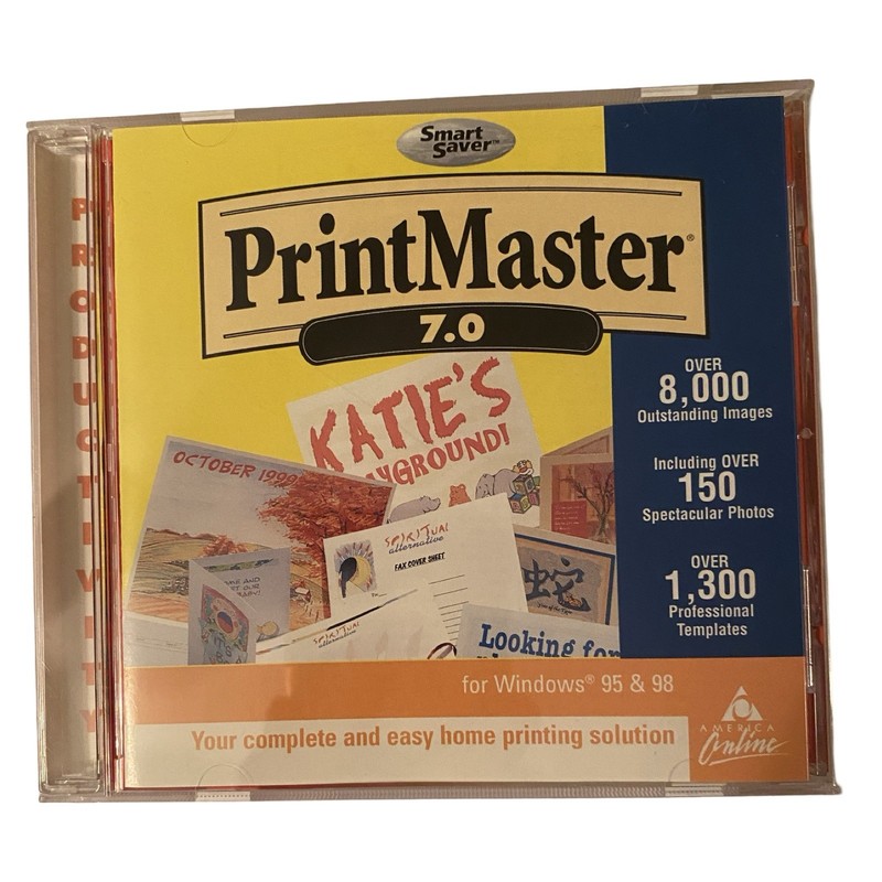 PRINT MASTER 7.0; DESKTOP PRINTING - GREETING CARDS, ETC. WIN 95/98